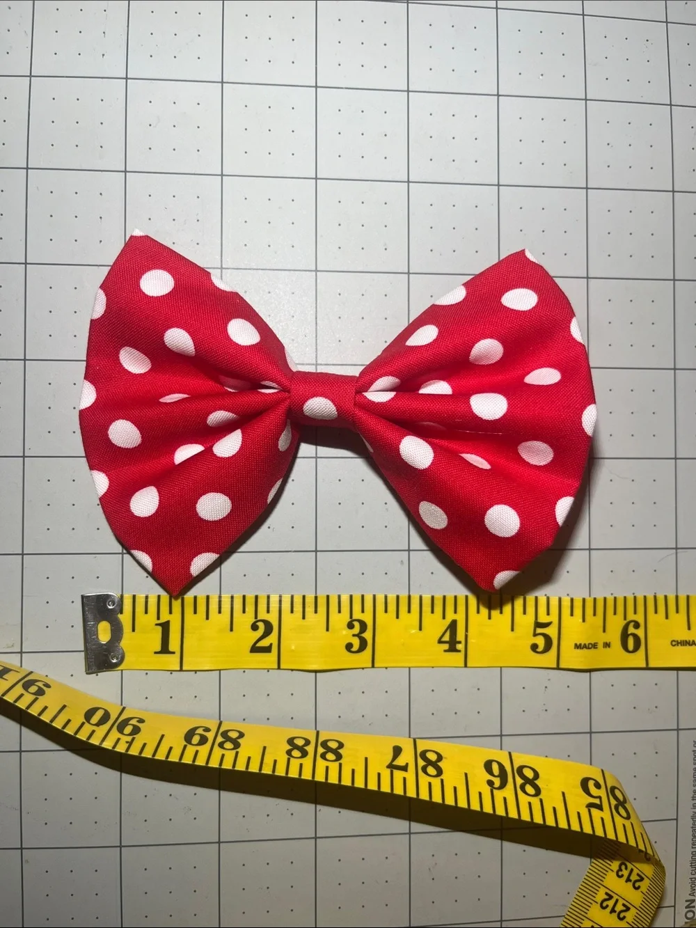 Red Polka Dot Girls Hair Bow Clip